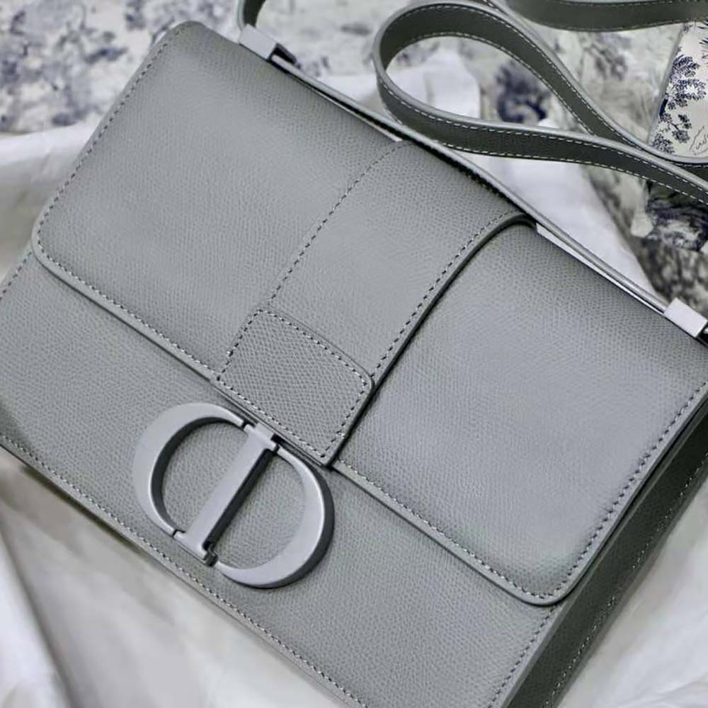 Dior Women 30 Montaigne Bag Ultramatte Grained Calfskin-Silver