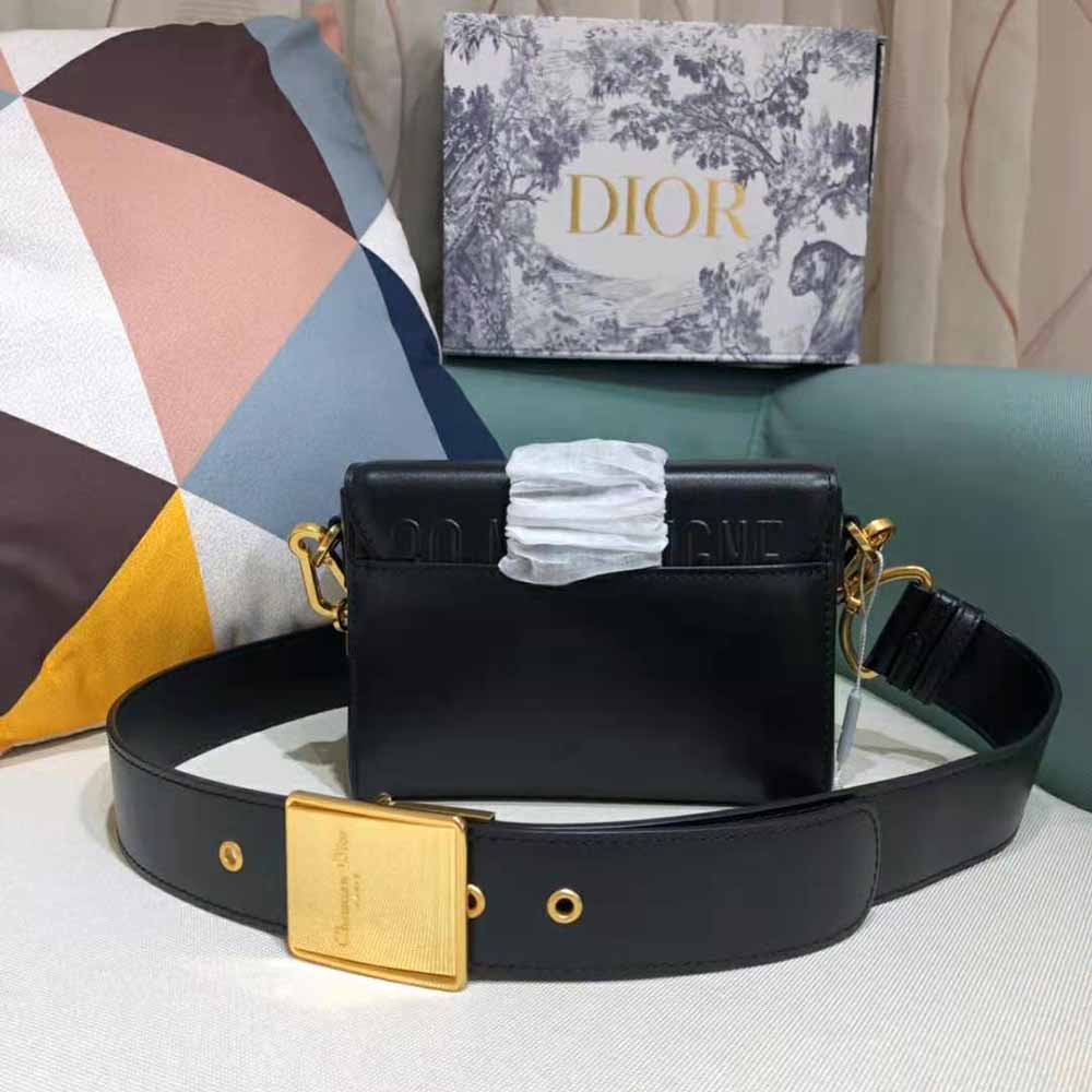 Dior Women 30 Montaigne Box Bag Black Box Calfskin