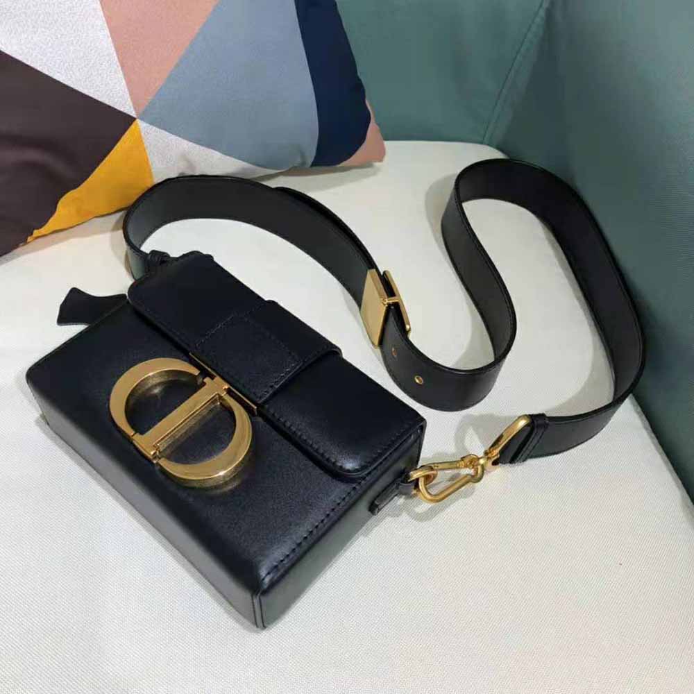 Dior Women 30 Montaigne Box Bag Black Box Calfskin