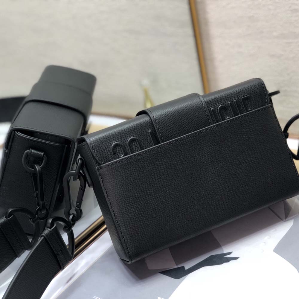Dior Women 30 Montaigne Box Bag Black Ultramatte Grained Calfskin