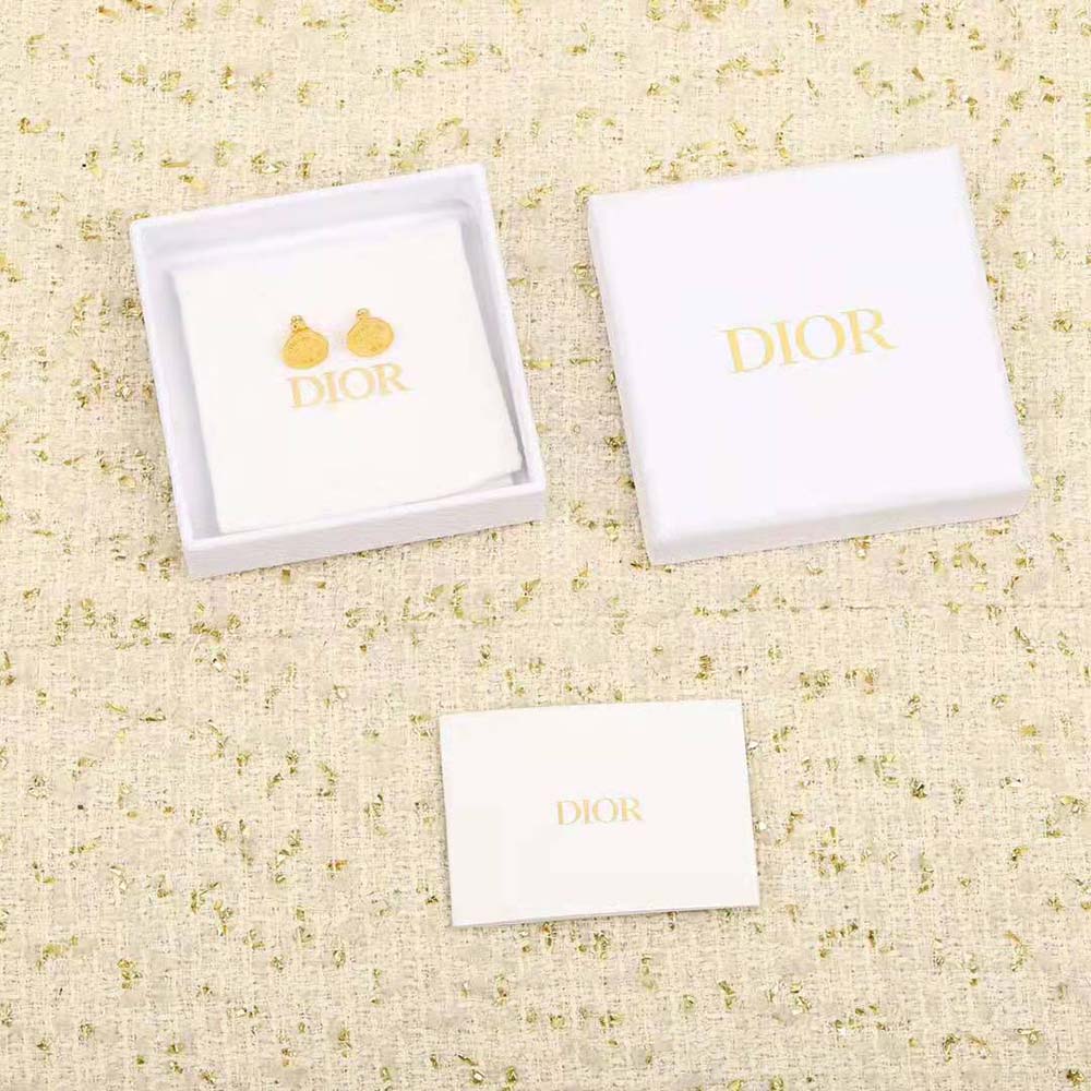 Dior Women 30 Montaigne Stud Earrings Gold-Finish Metal