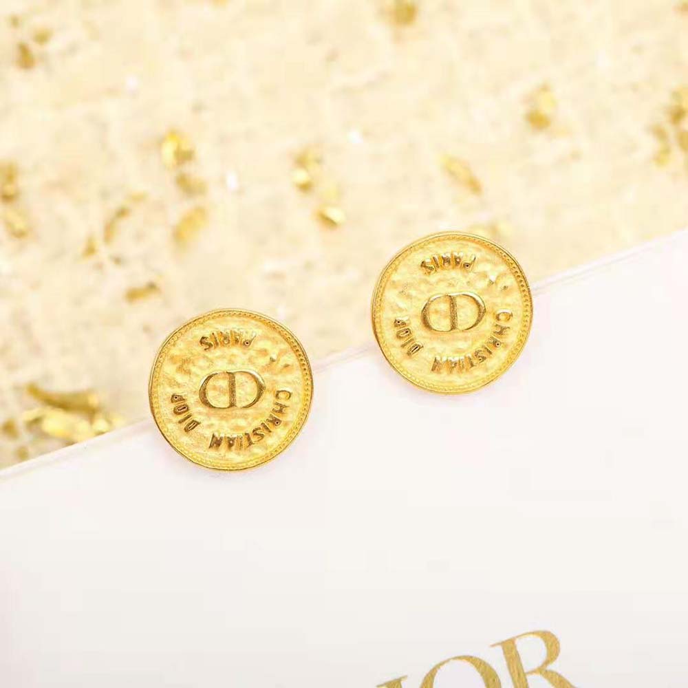 Dior Women 30 Montaigne Stud Earrings Gold-Finish Metal