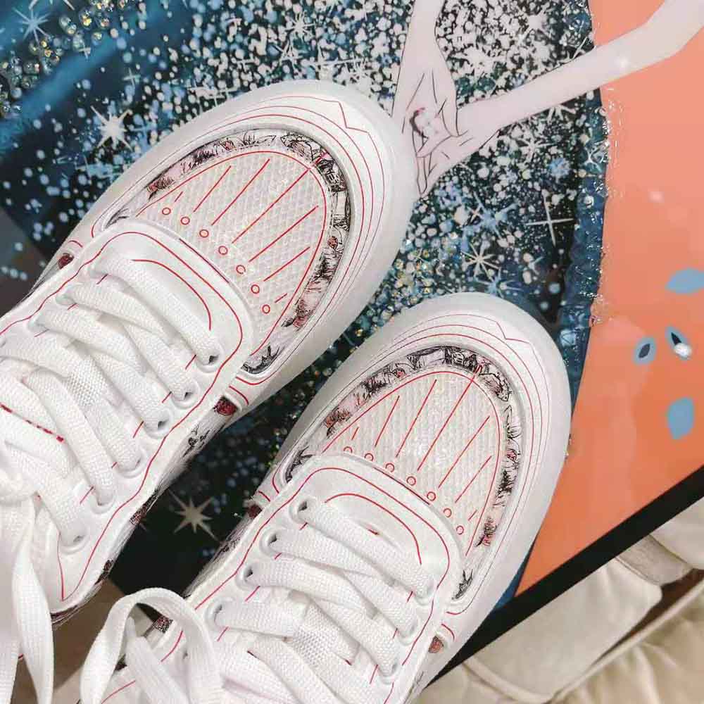Dior Women Addict Sneaker White Calfskin and Technical Fabric