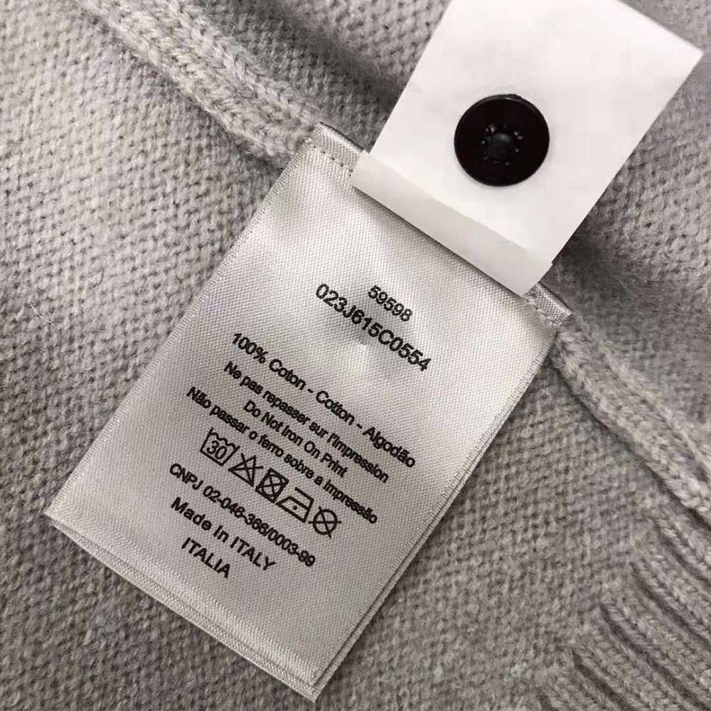 Dior Men Christian Dior Atelier Sweater Gray Wool Jersey