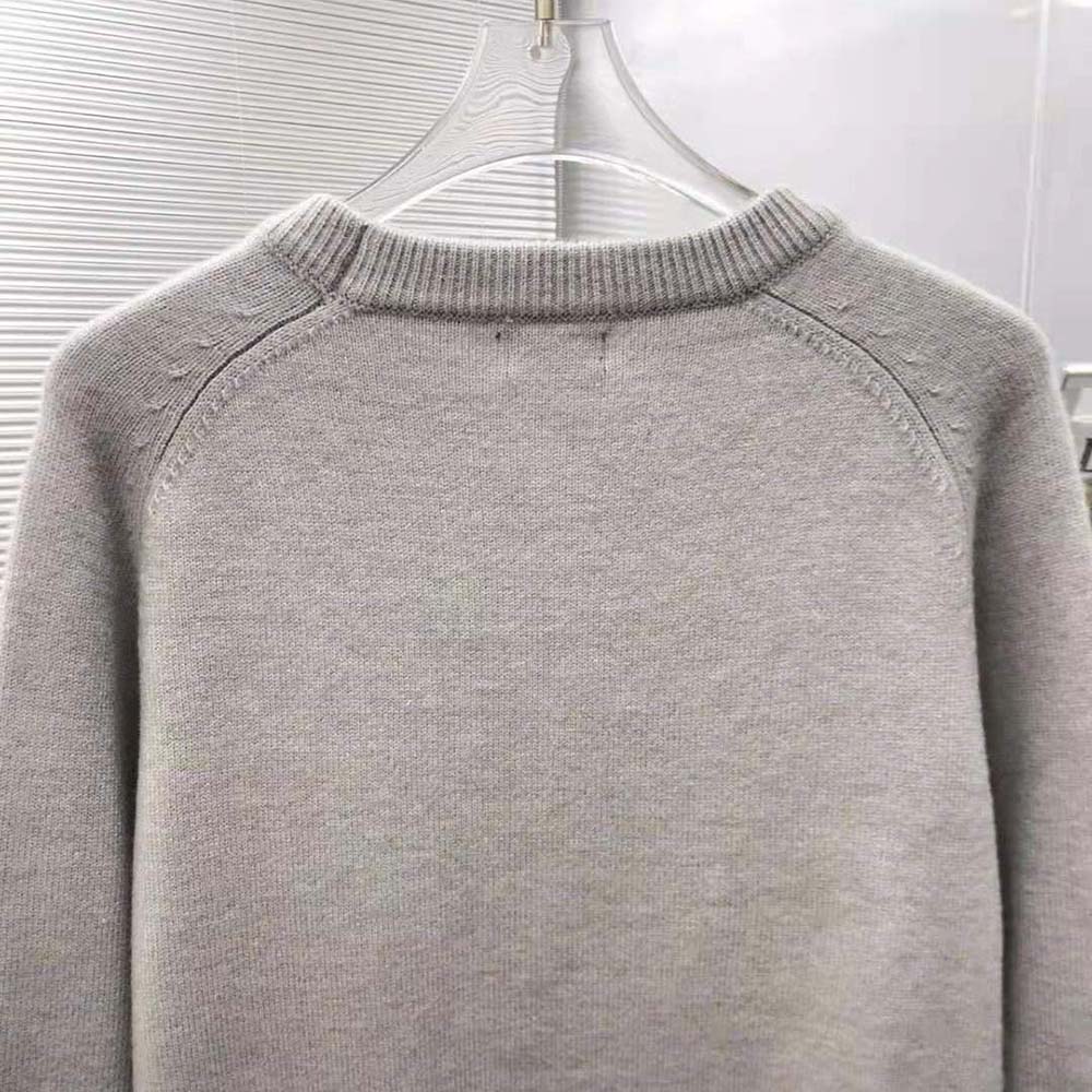 Dior Men Christian Dior Atelier Sweater Gray Wool Jersey