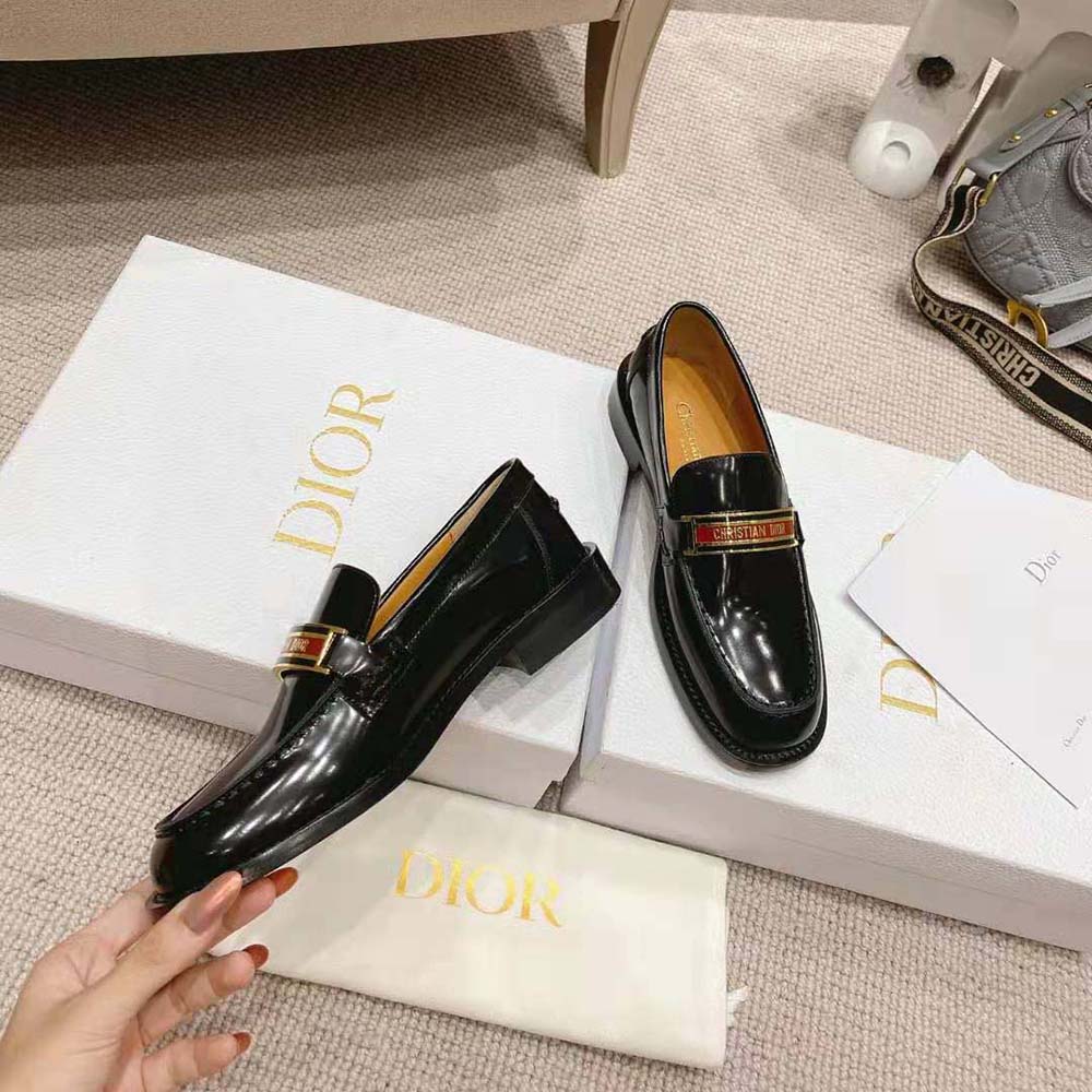 Dior Women Code Loafer Black Brushed Calfskin