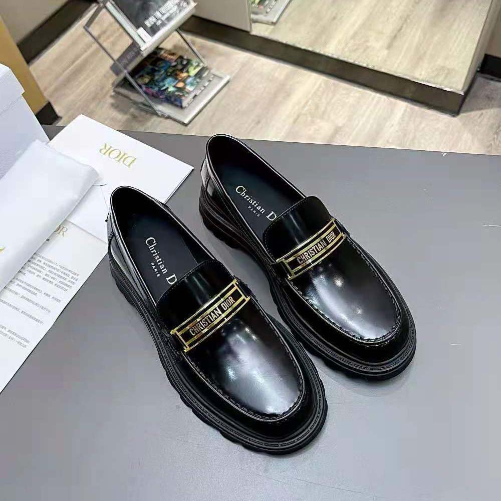 Dior Women Code Loafer Black Brushed Calfskin