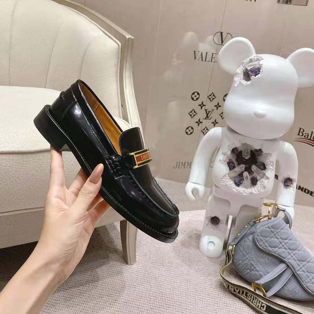 Dior Women Code Loafer Black Brushed Calfskin