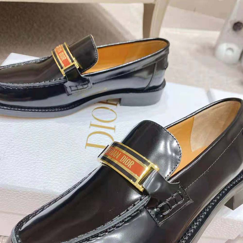 Dior Women Code Loafer Black Brushed Calfskin