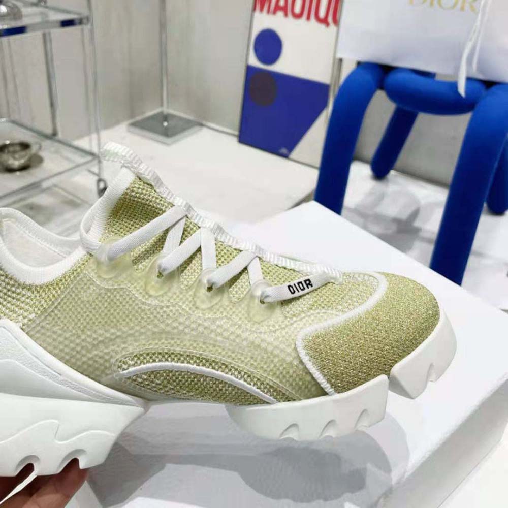 Dior Women D-Connect Sneaker Gold-Tone Laminated Mesh