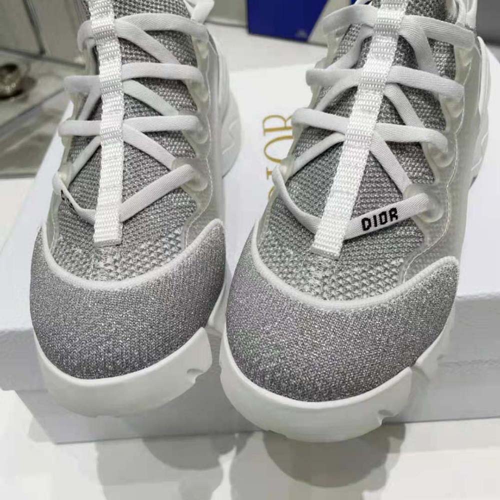 Dior Women D-Connect Sneaker Silver-Tone Laminated Mesh
