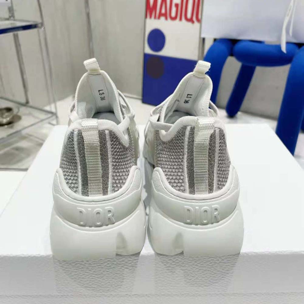 Dior Women D-Connect Sneaker Silver-Tone Laminated Mesh