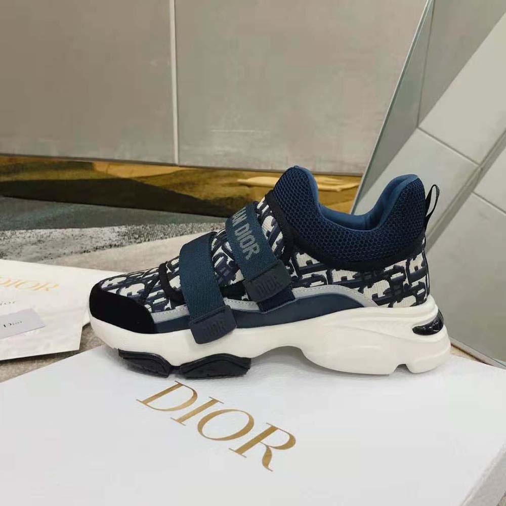 Dior Women D-Wander Sneaker Deep Blue Dior Oblique Technical Fabric