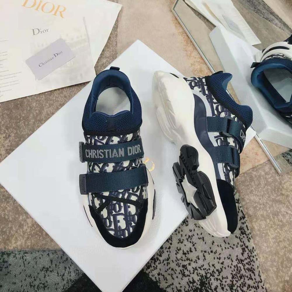 Dior Women D-Wander Sneaker Deep Blue Dior Oblique Technical Fabric