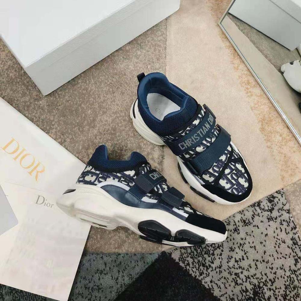 Dior Women D-Wander Sneaker Deep Blue Dior Oblique Technical Fabric