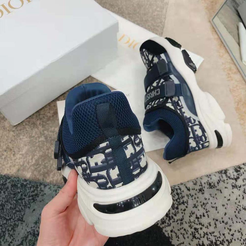 Dior Women D-Wander Sneaker Deep Blue Dior Oblique Technical Fabric