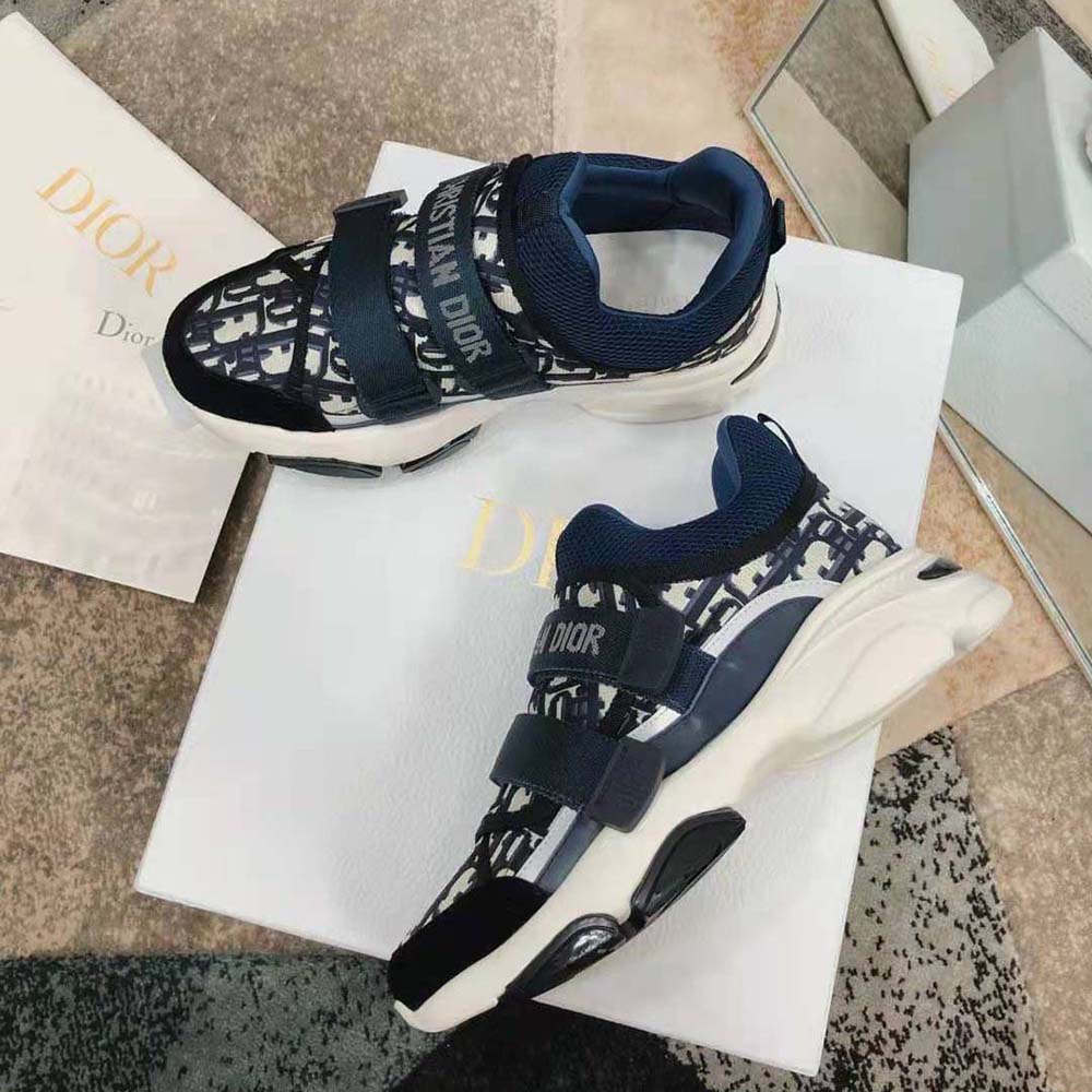 Dior Women D-Wander Sneaker Deep Blue Dior Oblique Technical Fabric