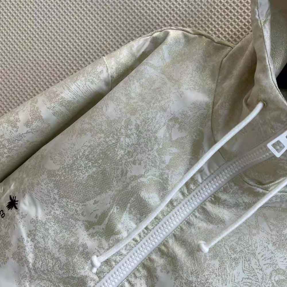 Dior Women D-Way Windbreaker Gold-Tone Technical Taffeta Jacquard