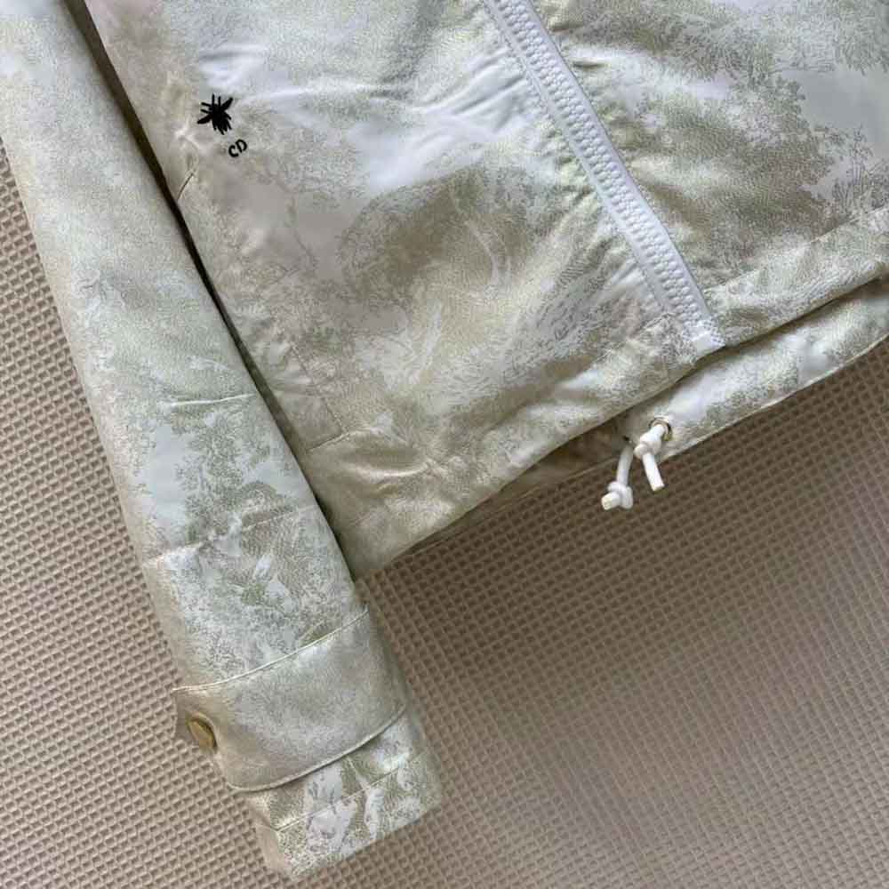 Dior Women D-Way Windbreaker Gold-Tone Technical Taffeta Jacquard