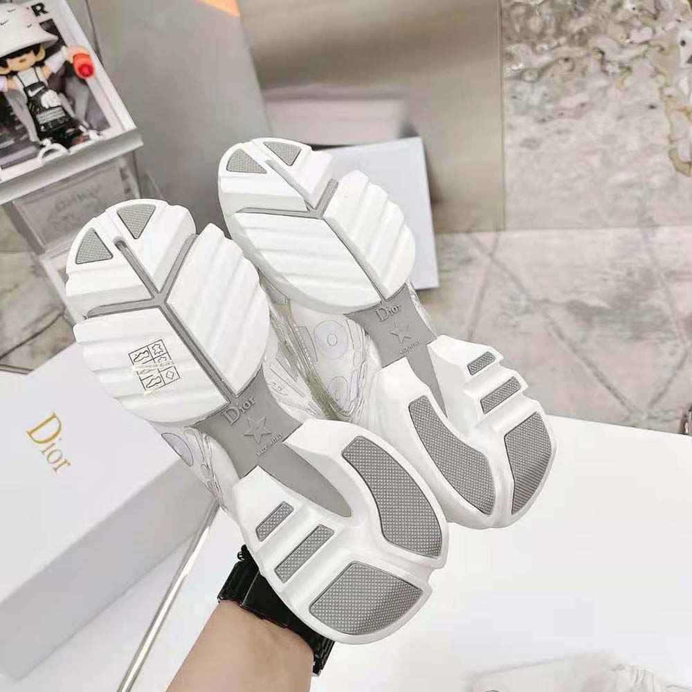 Dior Women D-connect Sneaker White Dior Spatial Printed Reflective Technical Fabric