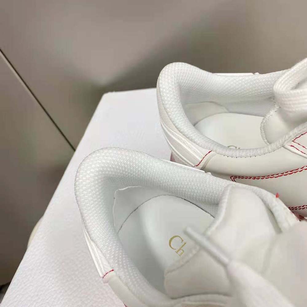 Dior Women Dior-Id Sneaker White Calfskin and Transparent Red Rubber
