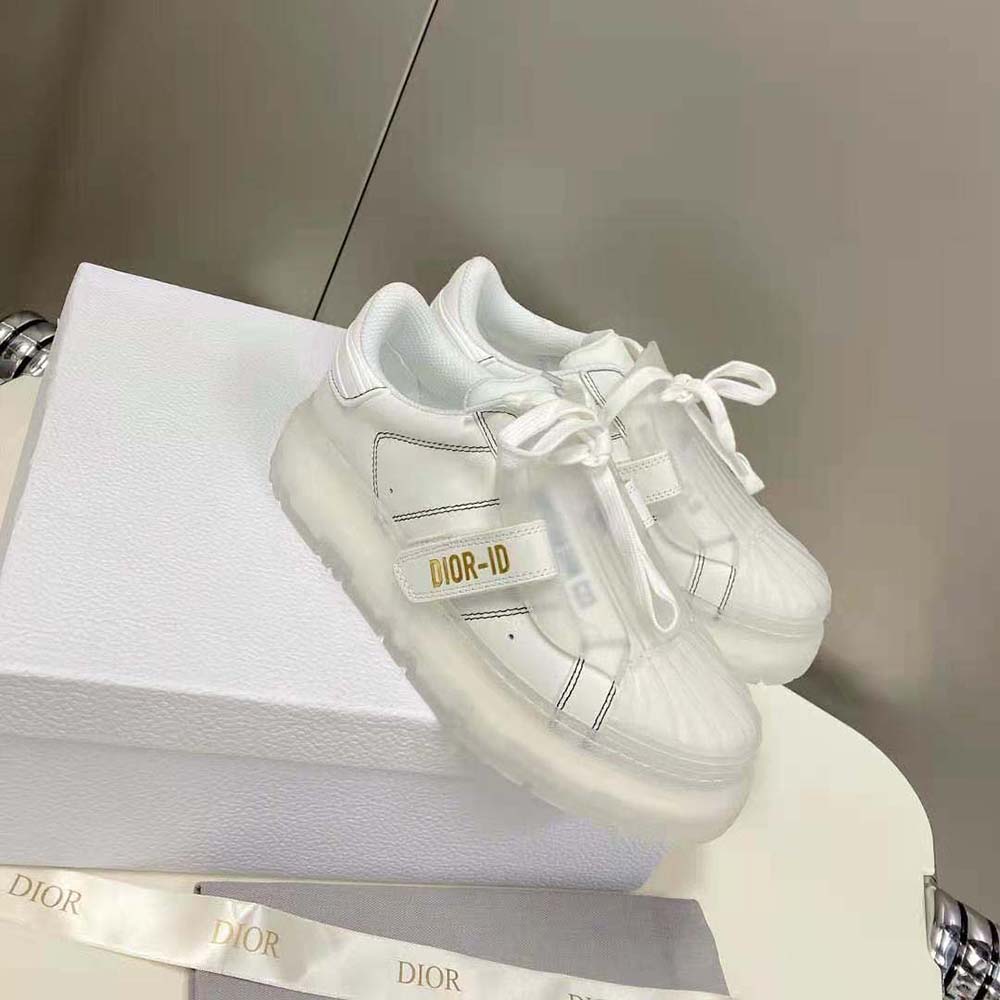 Dior Women Dior-Id Sneaker White Calfskin and Transparent Rubber