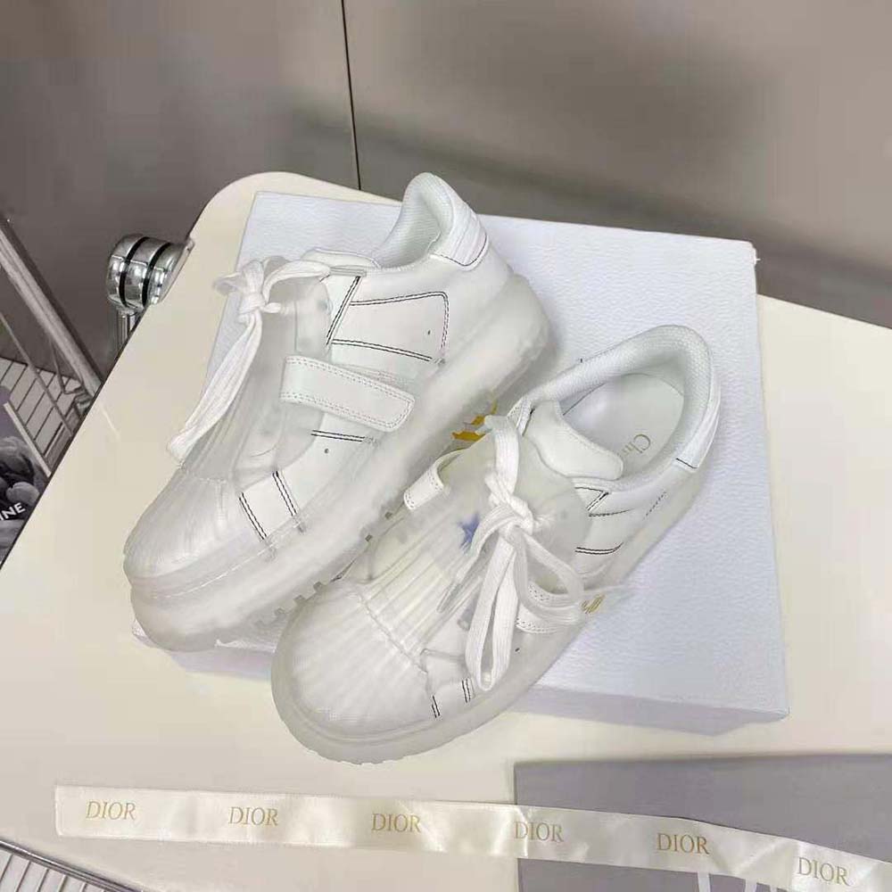 Dior Women Dior-Id Sneaker White Calfskin and Transparent Rubber