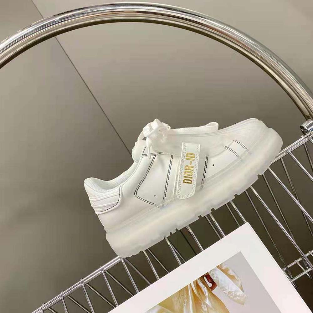 Dior Women Dior-Id Sneaker White Calfskin and Transparent Rubber