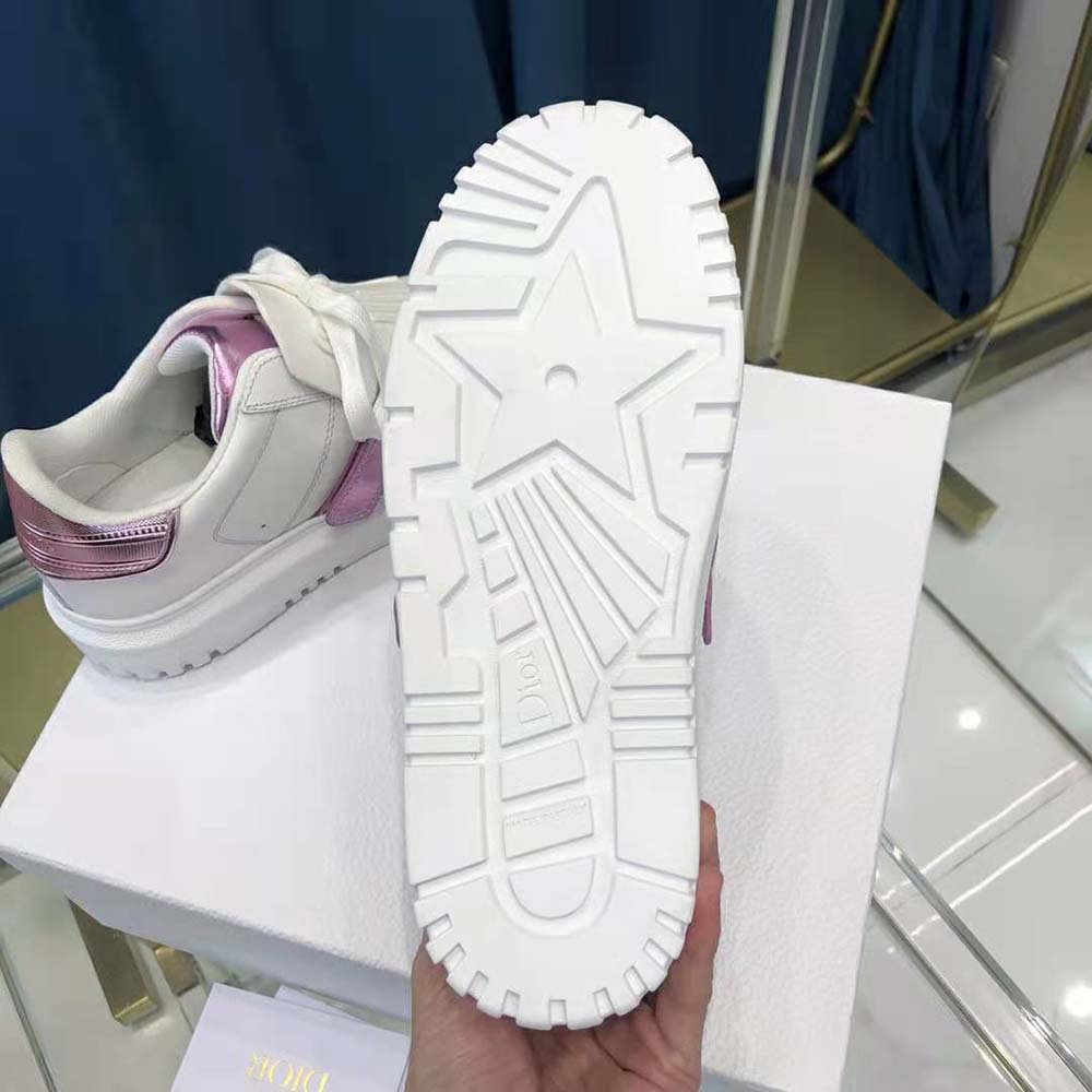 Dior Women Dior-id Sneaker White and Metallic Pink Calfskin