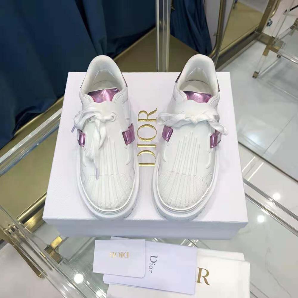 Dior Women Dior-id Sneaker White and Metallic Pink Calfskin