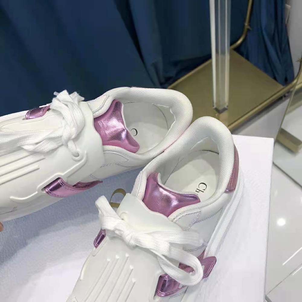 Dior Women Dior-id Sneaker White and Metallic Pink Calfskin