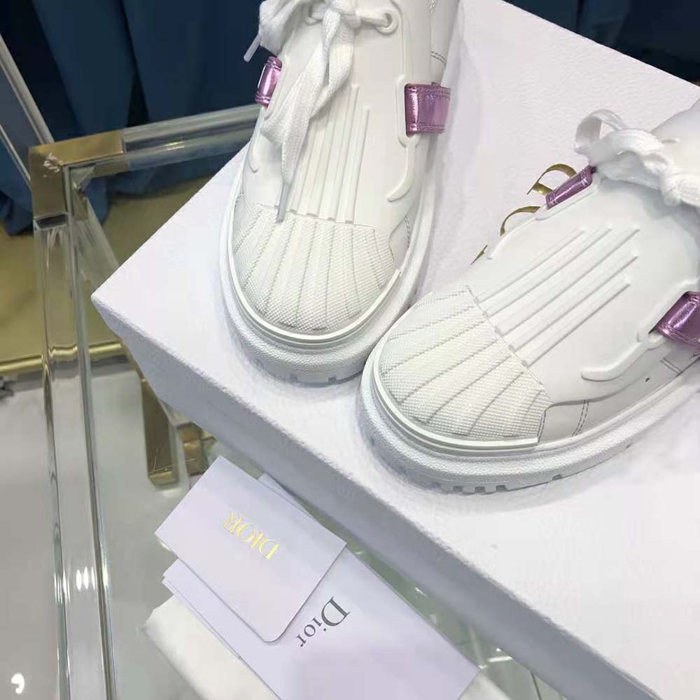 Dior Women Dior-id Sneaker White and Metallic Pink Calfskin