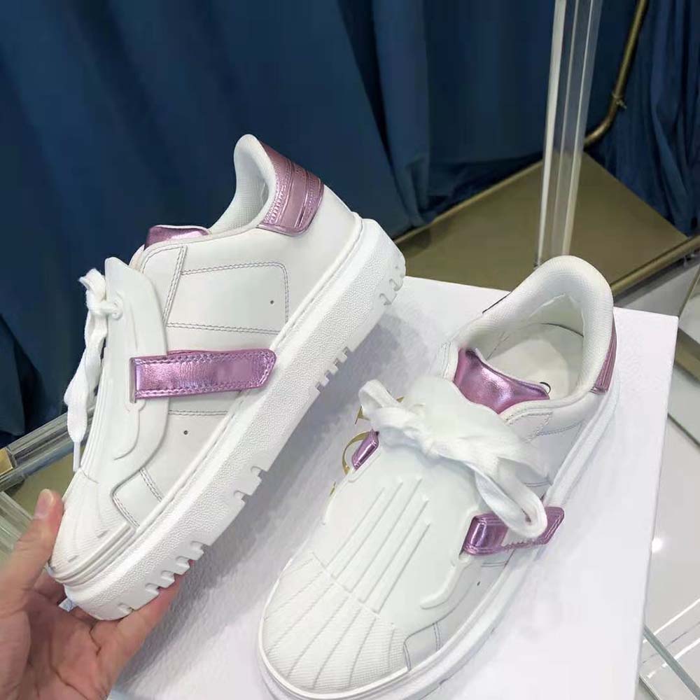 Dior Women Dior-id Sneaker White and Metallic Pink Calfskin