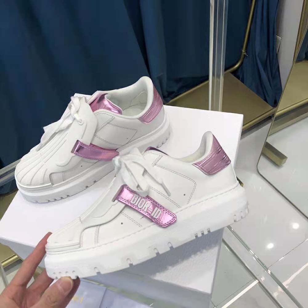 Dior Women Dior-id Sneaker White and Metallic Pink Calfskin