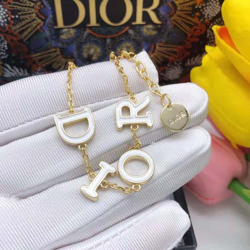 Dior Women Dio(r)evolution Bracelet Gold-Finish Metal and White Lacquer