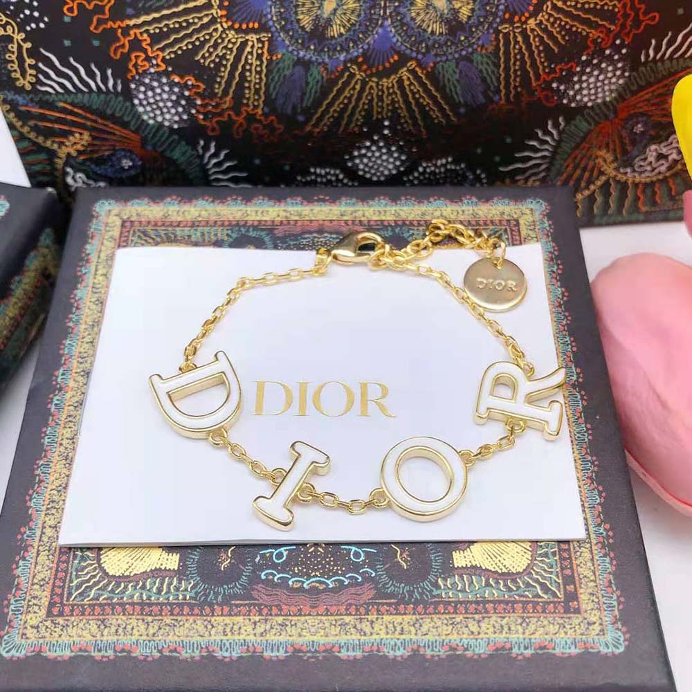 Dior Women Dio(r)evolution Bracelet Gold-Finish Metal and White Lacquer