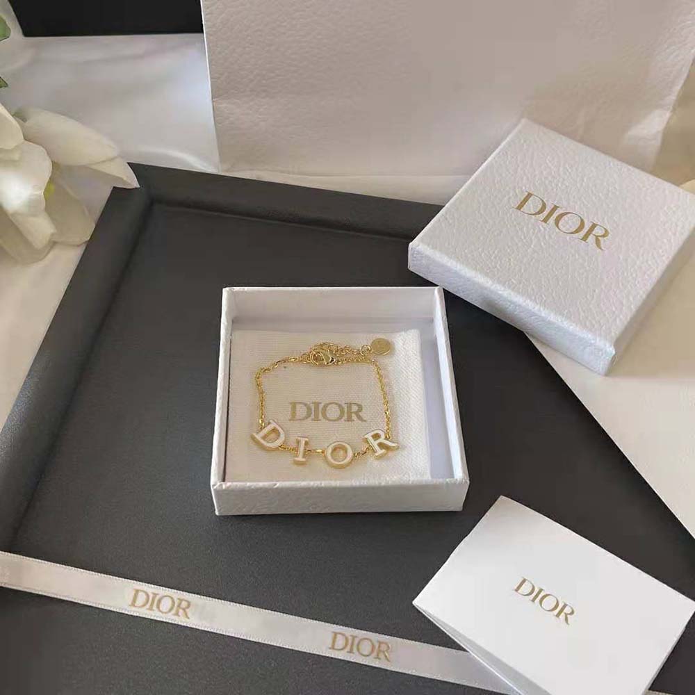 Dior Women Dio(r)evolution Bracelet Gold-Finish Metal and White Lacquer