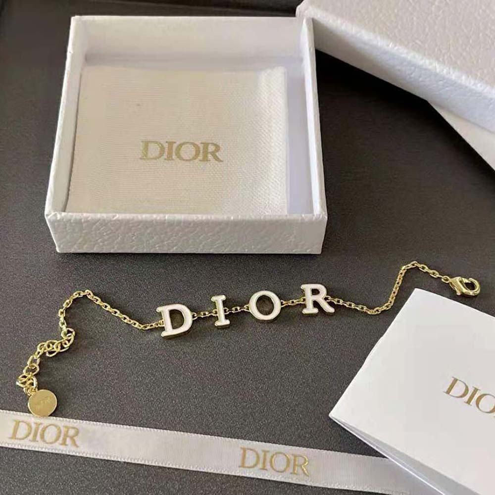 Dior Women Dio(r)evolution Bracelet Gold-Finish Metal and White Lacquer