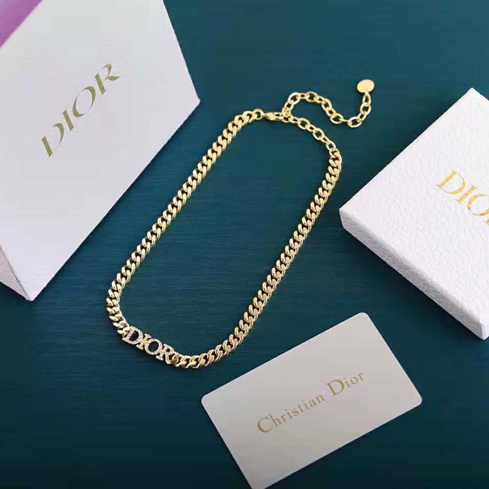 Dior Women Dio(r)evolution Choker Gold-Finish Metal and White Crystals