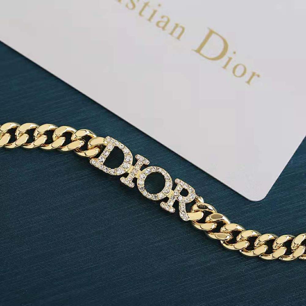 Dior Women Dio(r)evolution Choker Gold-Finish Metal and White Crystals