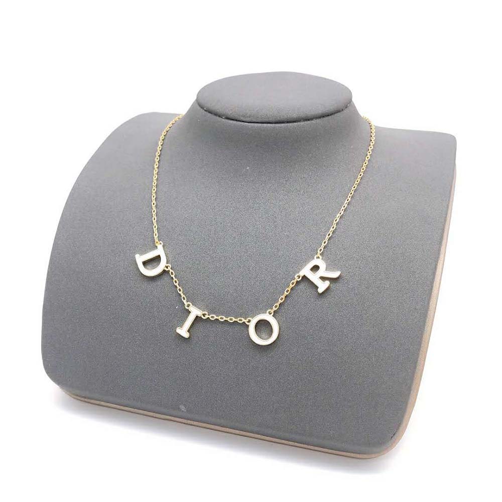 Dior Women Dio(r)evolution Necklace Gold-Finish Metal and White Lacquer