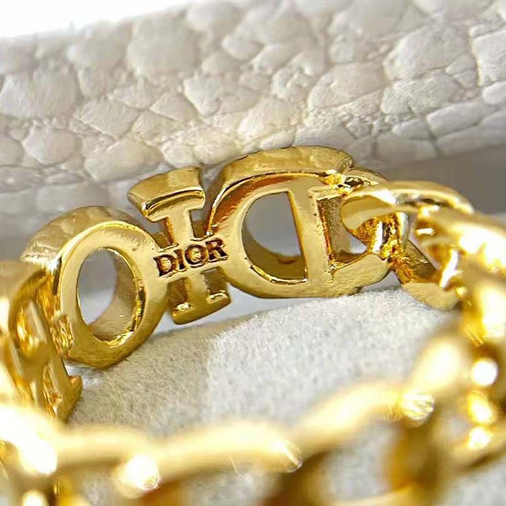 Dior Women Dio(r)evolution Ring Gold-Finish Metal and White Crystals