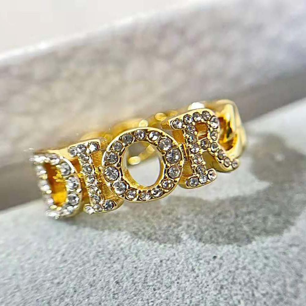 Dior Women Dio(r)evolution Ring Gold-Finish Metal and White Crystals
