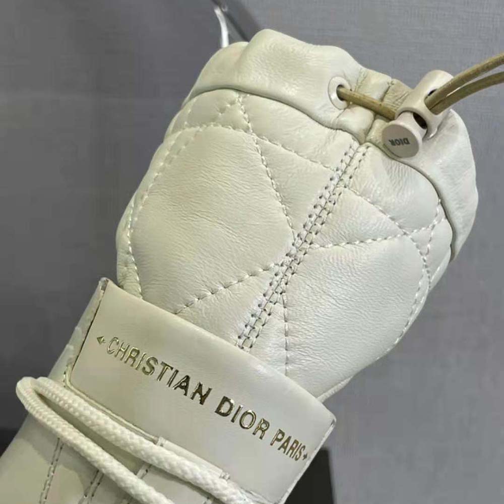 Dior Women Dioriron Ankle Boot White Quilted Cannage Calfskin