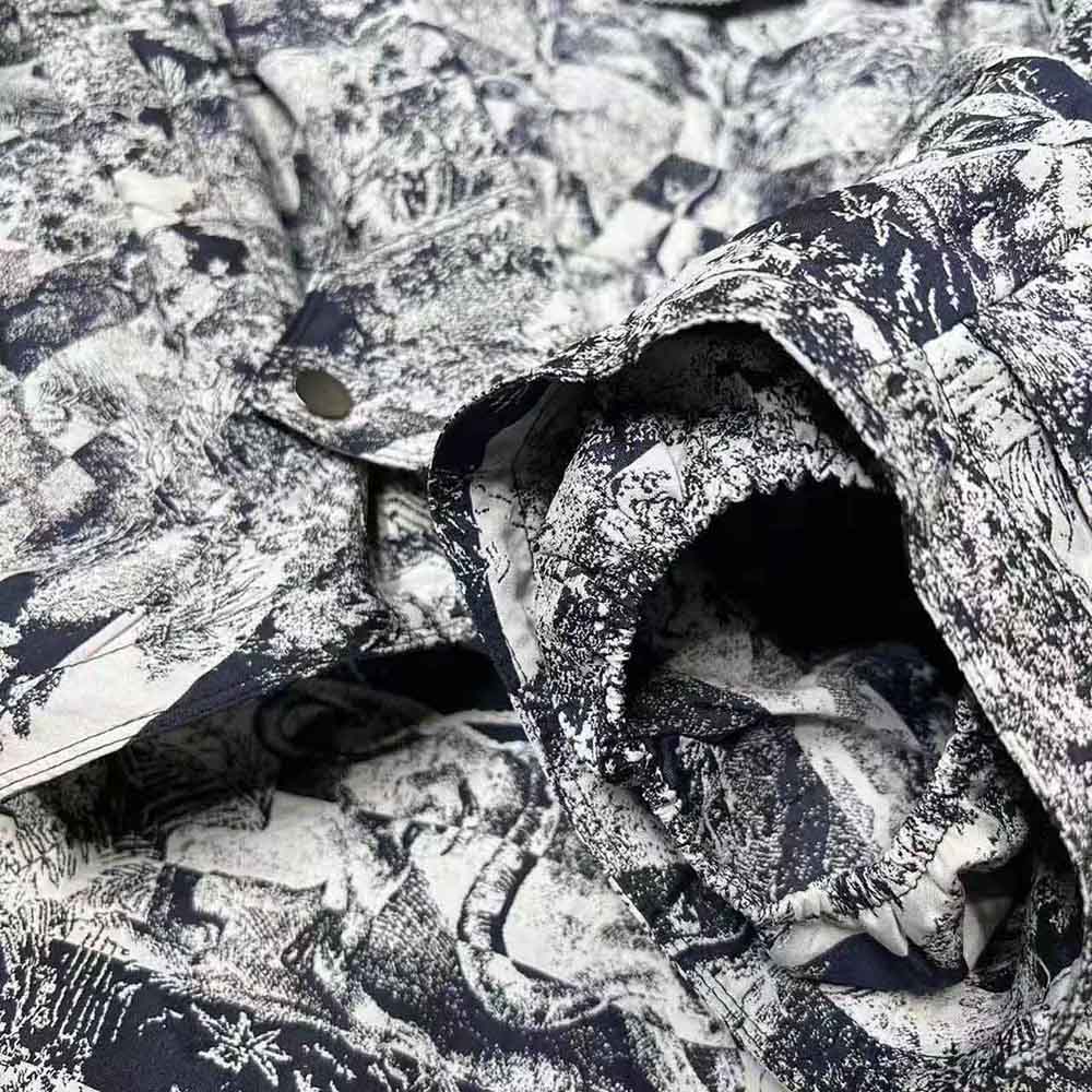 Dior Women Hooded Short Anorak Navy Toile de Jouy Jacquard