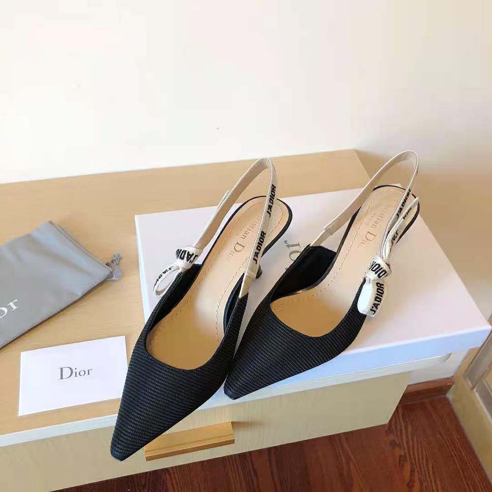 Dior Women J Adior Slingback Pump Black Technical Fabric
