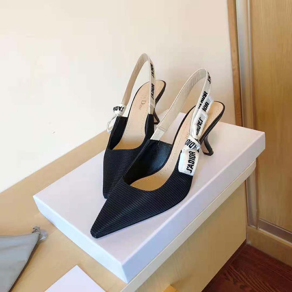 Dior Women J Adior Slingback Pump Black Technical Fabric