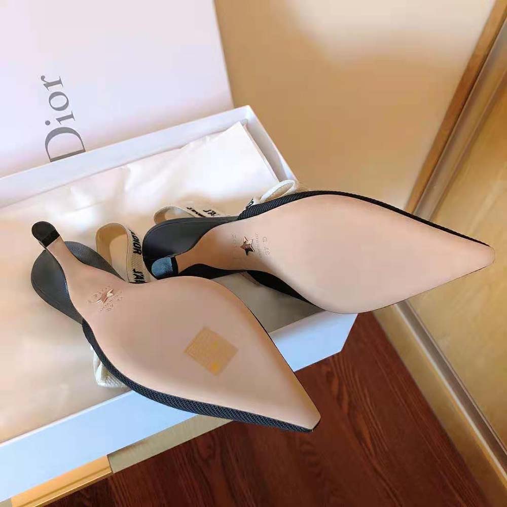 Dior Women J Adior Slingback Pump Black Technical Fabric