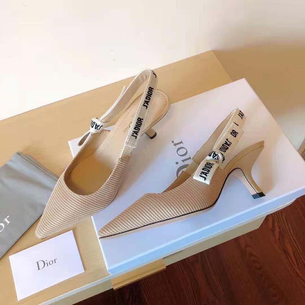 Dior Women J Adior Slingback Pump Nude Technical Fabric