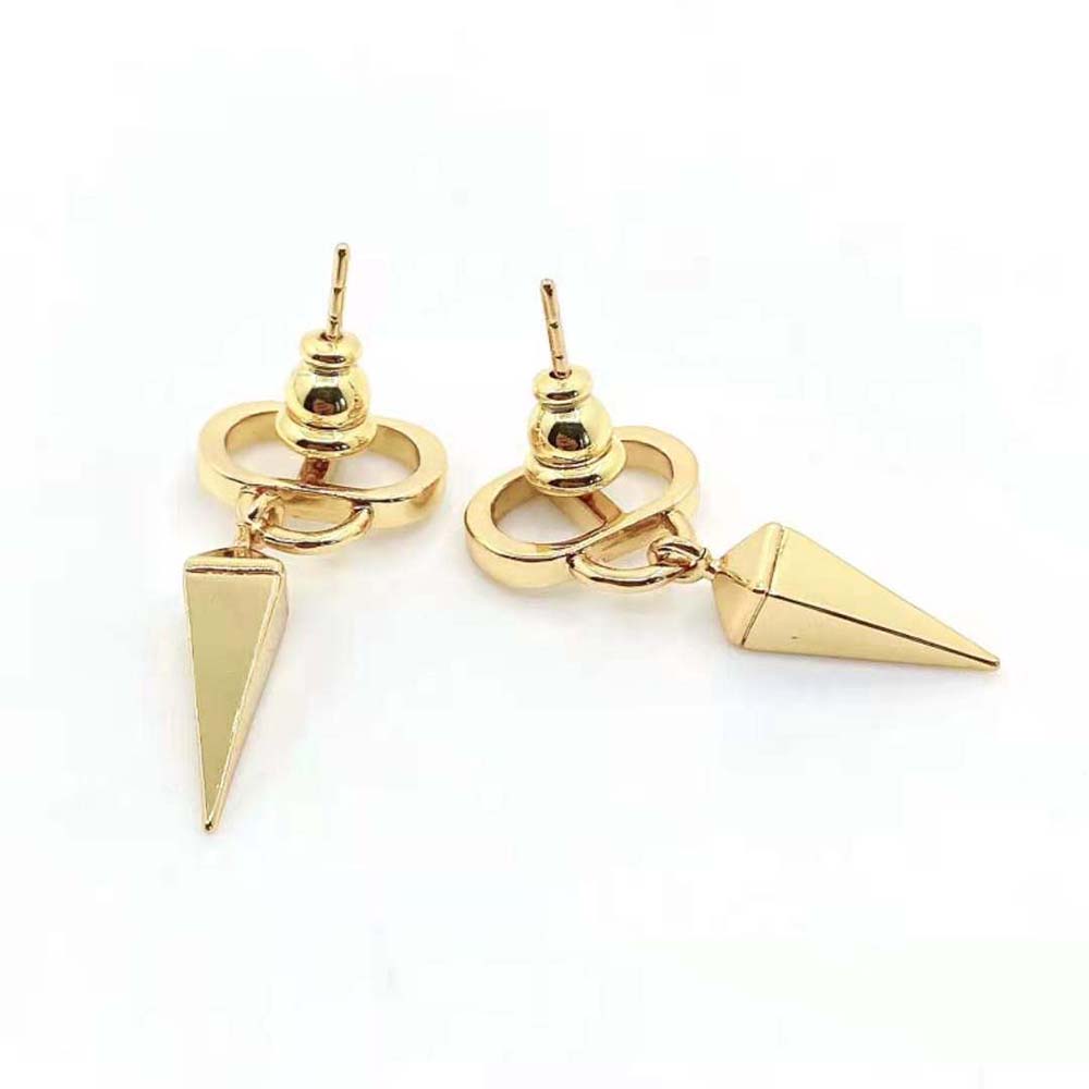 Dior Women Petit CD Earrings Gold-Finish Metal